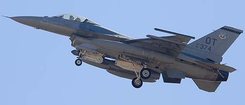 General Dynamics F-16C Block 52D Fighting Falcon 91-0374 of the 422nd Test and Evaluation Squadron Green Bats
